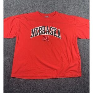 Nebraska Cornhuskers Pro Player T-Shirt XXL Red Embroidered Spell Out